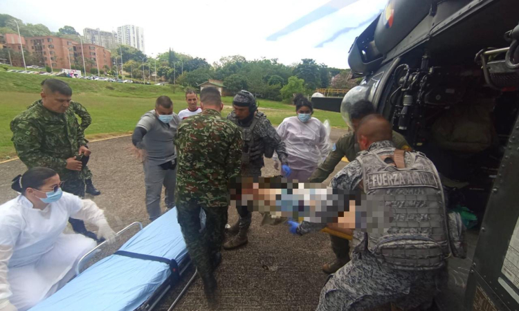 Desde Bolívar,  fue evacuado un soldado afectado por mina antipersonal