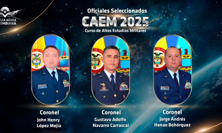 Seleccionados tres Coroneles de la FAC para el  Curso de Altos Estudios Militares