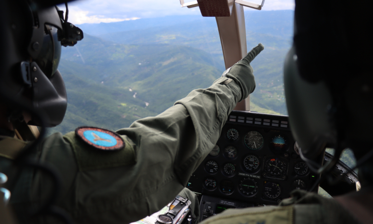 Con vigilancia aérea se acompaña la movilidad en el departamento del Tolima