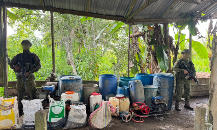 Infraestructura para producir pasta base de coca fue destruida en Nariño