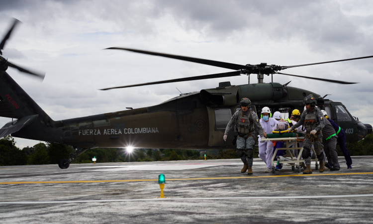 Helicóptero Ángel participó en el Simulacro Nacional de Emergencias en Antioquia