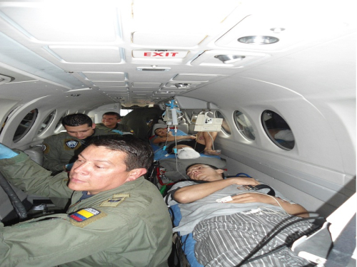 Soldados víctimas de minas antipersona son evacuados desde San Vicente del Caguán