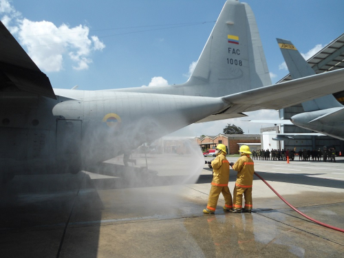 Ejercicio de evacuación en los Hércules C-130