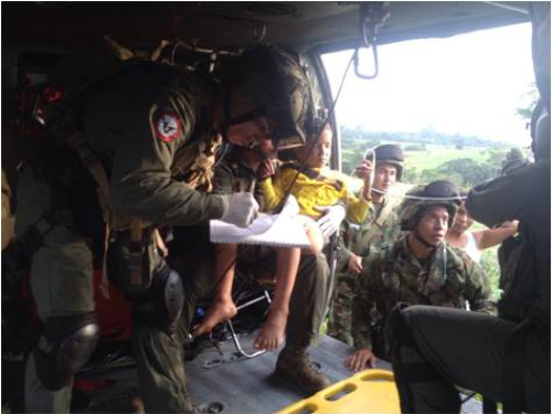 Menor de edad es evacuado por aeronave de la Fuerza Aérea Colombiana en el Meta