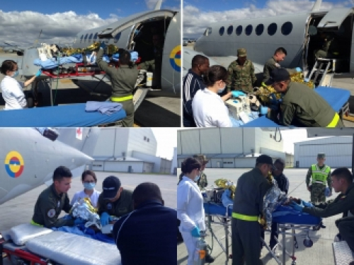 Avión ambulancia King-350 de la Fuerza Aérea, traslada a niño de 3 años desde Tumaco