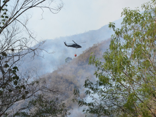 Controlado incendio forestal en Aguadas