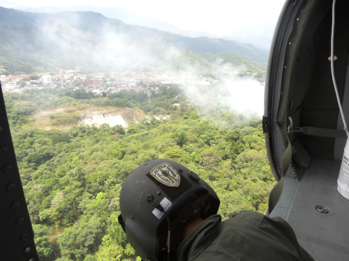 Fuerza Aérea apoyó extinción de incendio en Villavicencio