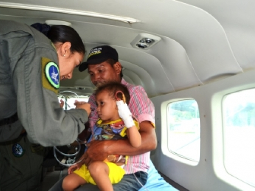 Fuerza Aérea traslada un menor con neumonía desde Cumaribo hasta Villavicencio