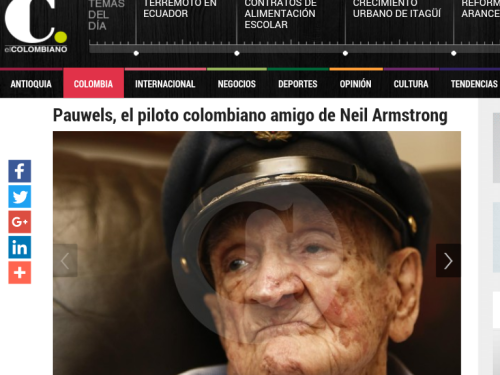 Pauwels, el piloto colombiano amigo de Neil Armstrong