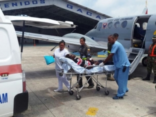 Grupo Aéreo del Caribe realizó traslado aeromédico de adulto herido por arma blanca
