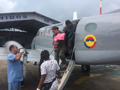 Ángel guardián del caribe colombiano realizó traslado aeromédico de una menor de 5 meses