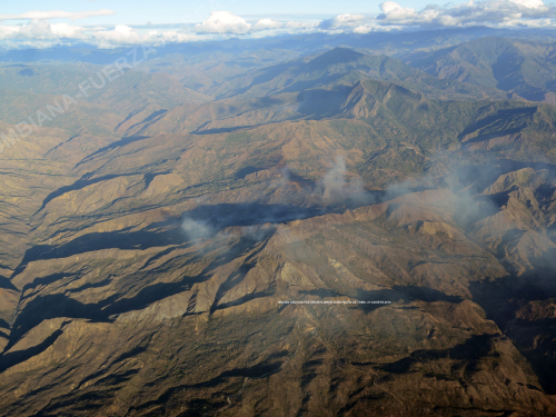 Voraz incendio es identificado por plataformas de la Fuerza Aérea Colombiana en el Cauca 