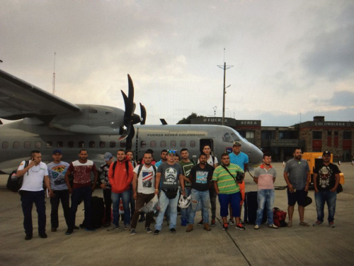 Fuerza Aérea Colombiana transportó deportados nacionales desde Perú 