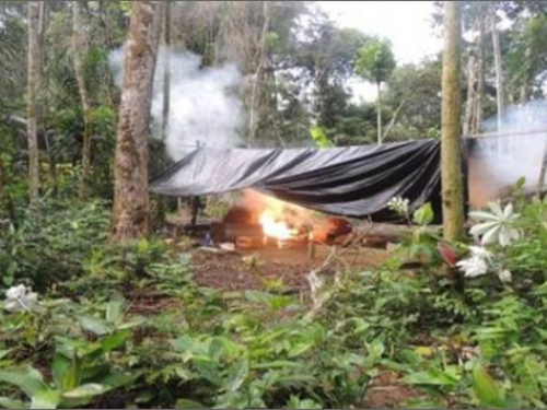 Fuerza de Tarea ARES neutraliza un laboratorio para el procesamiento de coca en Cumaribo, Vichada 