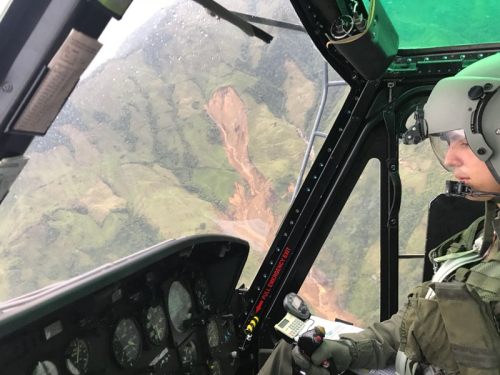 Fuerza Aérea Colombiana y Unidad Nacional de Gestión del Riesgo sobrevolaron zonas en límites entre Caldas y Antioquia