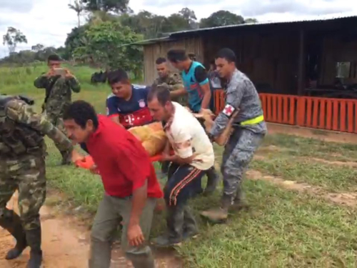 Campesino herido con arma cortopunzante es evacuado por el Cacom 6 desde Cartagena del Chairá