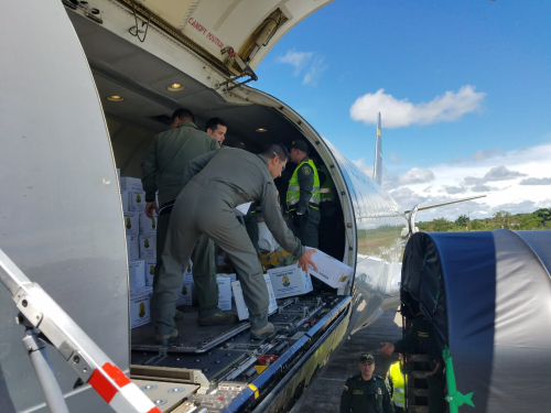 Fuerza Aérea transporta ayuda humanitaria para damnificados de Guainía