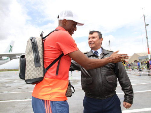 Fuerza Aérea de la bienvenida a Selección Colombia después de participación en Mundial de Fútbol Rusia 2018