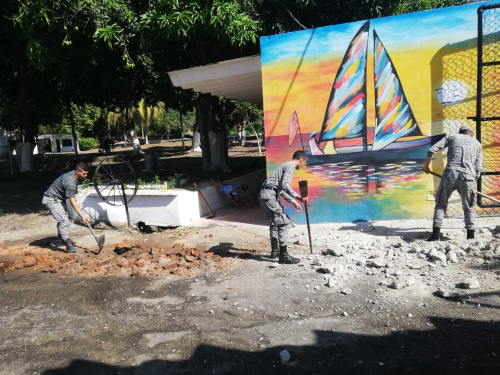 Comando Aéreo de Combate No. 1 apoya labores de adecuación en Centro de Rehabilitación ubicado en La Dorada