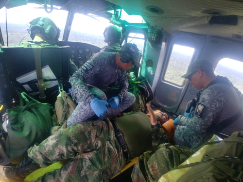Fuerza Aérea evacuó Suboficial del Ejército Nacional con apendicitis en el Putumayo