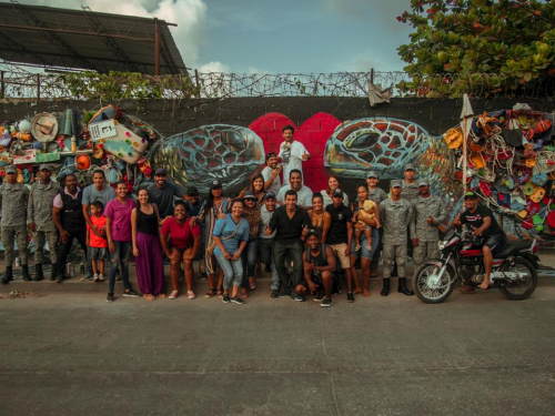 Con una significativa y diferente obra de arte, fue conmemorado el Día Mundial de la Tierra en San Andrés Isla