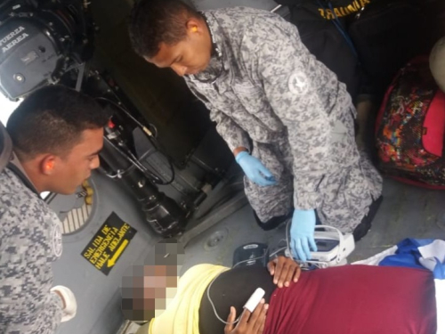 Joven en estado de gestación fue evacuada desde Mandé