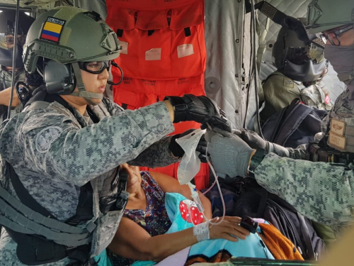 Mujer con mordedura de serpiente fue evacuada por la Fuerza Aérea Colombiana desde Florencia, Caldas 