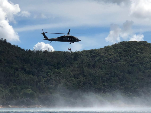 En Guatapé se realizó simulacro de eyección de un piloto