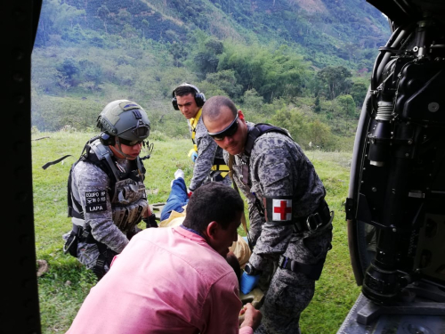 Hombre mordido por una serpiente fue evacuado en helicóptero