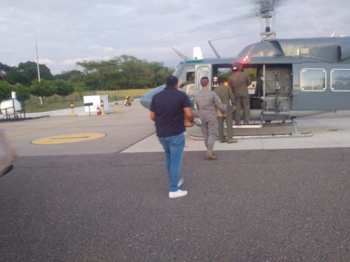 Con helicóptero de la Fuerza Aérea Colombiana atienden emergencia en el municipio de Concordia 