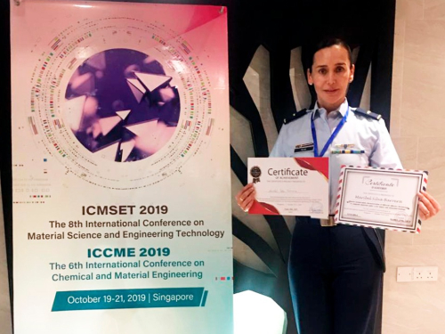 Fuerza Aérea Colombiana mejor ponencia de materiales compuestos no metálicos en Singapur