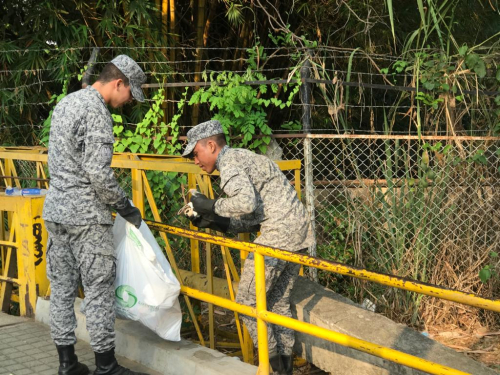CACOM 4 apoya jornada de aseo y embellecimiento en Melgar.