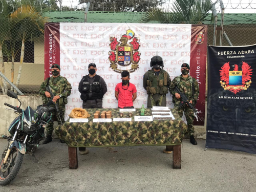 Capturado  alias “Cachiporra” explosivista del frente Ismael Ruiz E-1, quien pretendía generar acciones terroristas en el sur del Tolima.