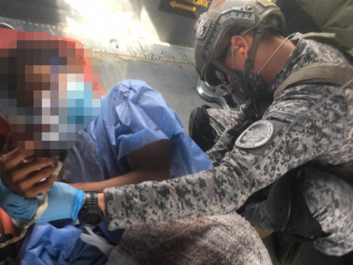 Un menor herido, fue evacuado en un helicóptero de la Fuerza Aérea