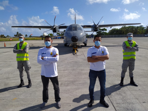 Fuerza Aérea y UNGRD en un esfuerzo mancomunado para la reconstrucción del Archipiélago 