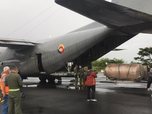  la Institución movilizó una planta productora de oxígeno desde el Comando Aéreo de Transporte Militar- CATAM, hasta el municipio de Villagarzón en Putumayo. 