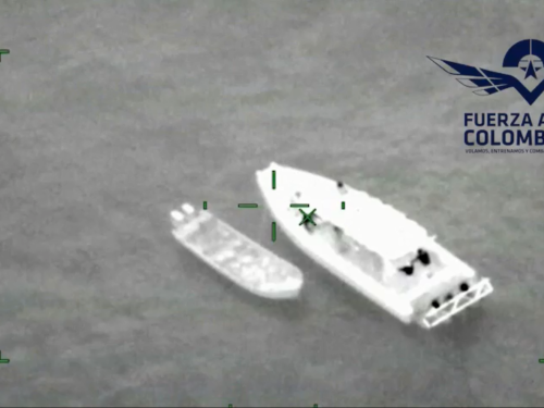En operación conjunta en el mar caribe, se logró la interceptación de lancha que transportaba clorhidrato de cocaína.