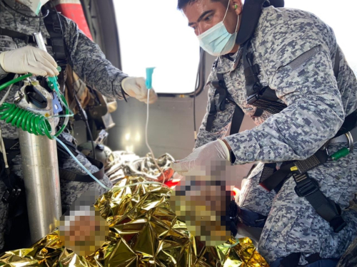 Indígena víctima de una mina antipersona fue rescatada en un helicóptero Ángel 