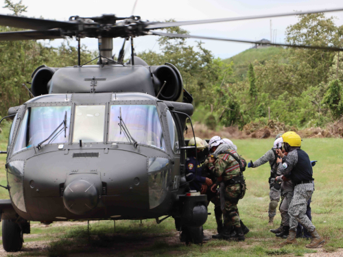 Entrenamiento humanitario para atender un terremoto de gran magnitud, es llevado a cabo en Ángel de los Andes   