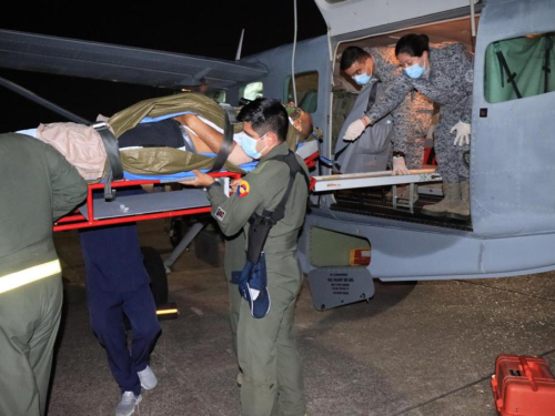 Soldado profesional fue trasladado en aeronave medicalizada de su Fuerza Aérea Colombiana