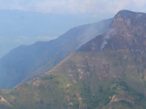 Fuerza Aérea realiza monitoreo y extinción del incendio entre Ibagué y Coello, Tolima