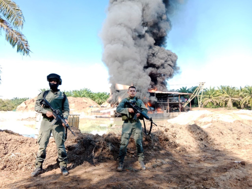 Destruida maquinaria de minería ilegal en Bolívar