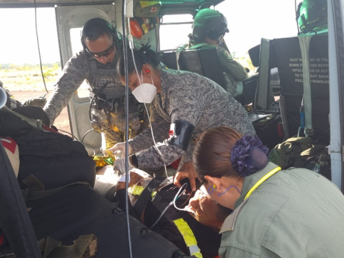 Soldado con complicaciones de salud fue trasladado por su Fuerza Aérea Colombiana.