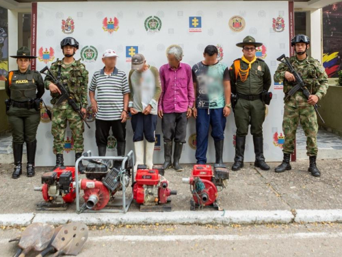 Cuatro detenidos tras golpe a minería ilegal en el Huila