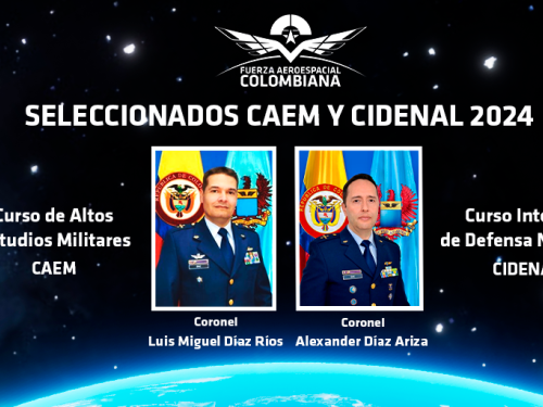 Fuerza Aeroespacial Colombiana seleccionó dos Coroneles para los cursos CAEM y CIDENAL 2024