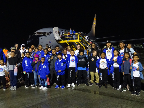 Niños taekwondistas de San Andrés fueron beneficiados con vuelo de apoyo hacia Bogotá