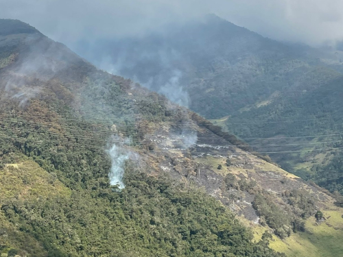 Foco de incendio en el suroccidente del País fue identificado durante sobrevuelo de su Fuerza Aeroespacial