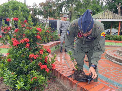 Con reforestación de espacio público comunidad de Malambo es beneficiada 
