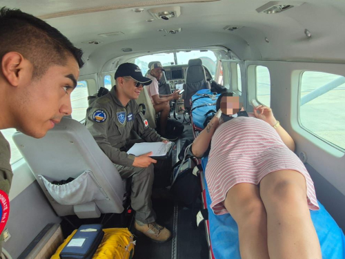 Exitosa evacuación aeromédica de embarazada en el archipiélago