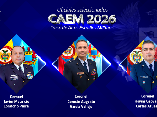 Tres Oficiales FAC seleccionados para adelantar el Curso de Altos Estudios Militares